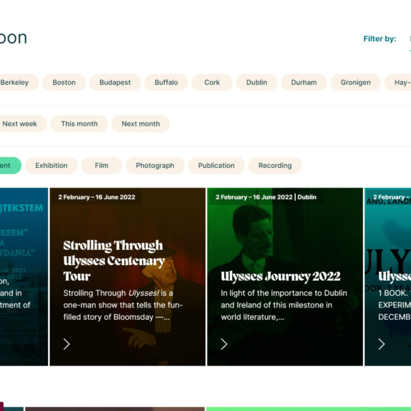 Ulysses100 website screenshot - Filters
